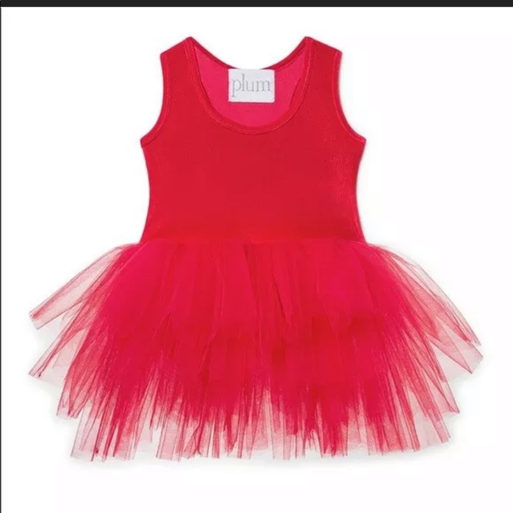 Iloveplum I love plum red tutu dress 3-6 NWT baby